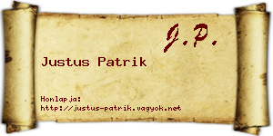 Justus Patrik névjegykártya