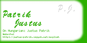 patrik justus business card